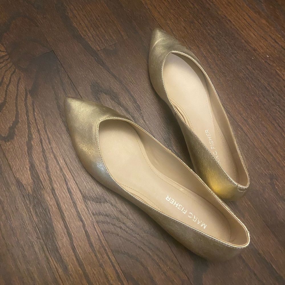 Gold Marc Fisher flats